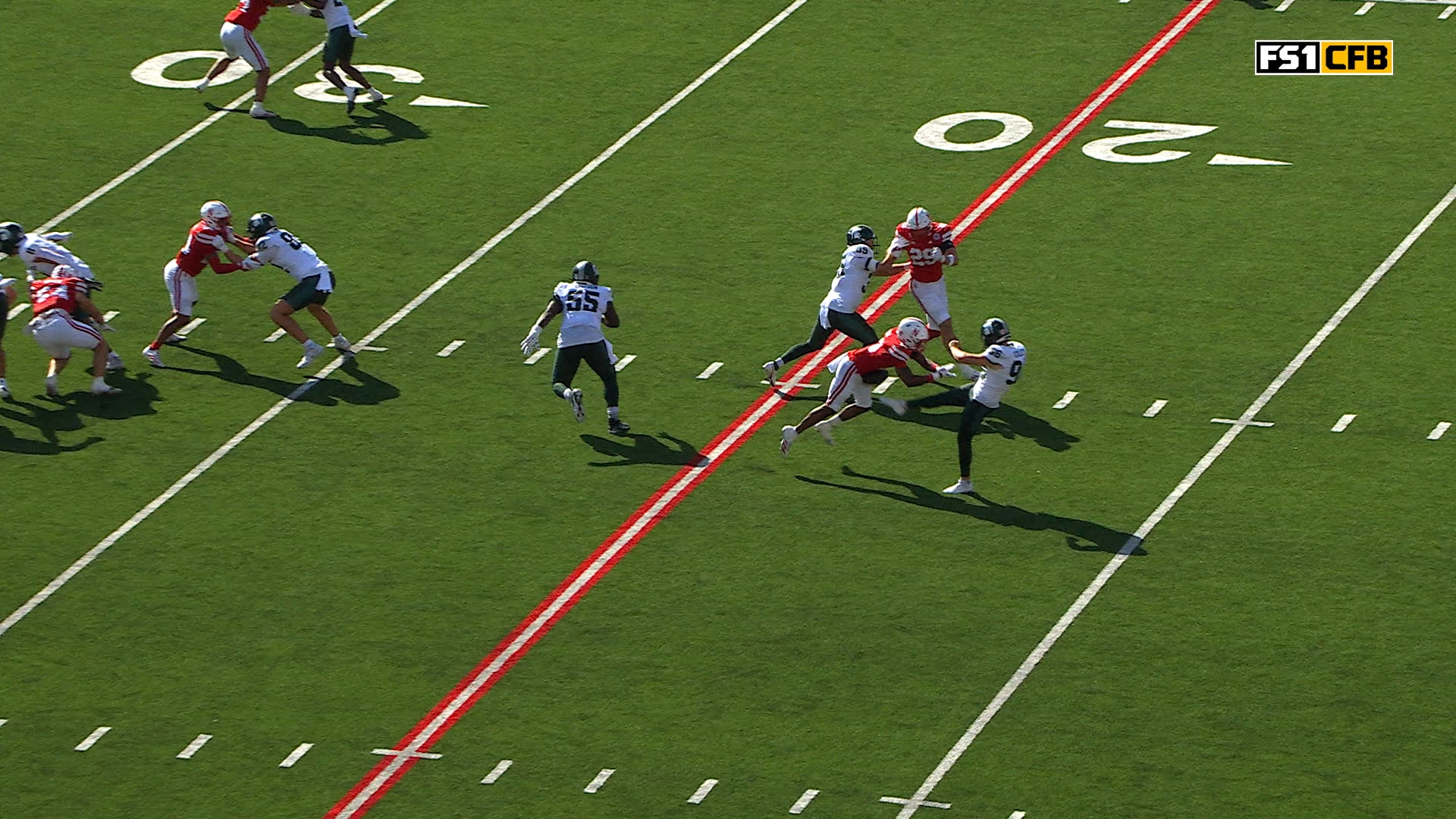 Nebraska's Jamir Conn blocks kick &amp; Carter Nelson brings recovery to TD to extend lead vs. MSU