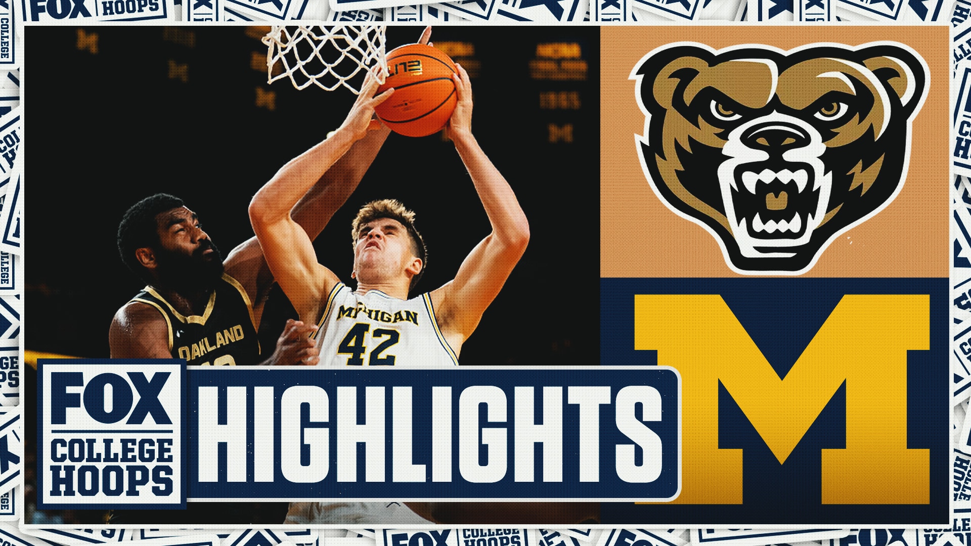 Oakland Golden Grizzlies vs. No. 7 Michigan Wolverines Highlights | FOX College Hoops