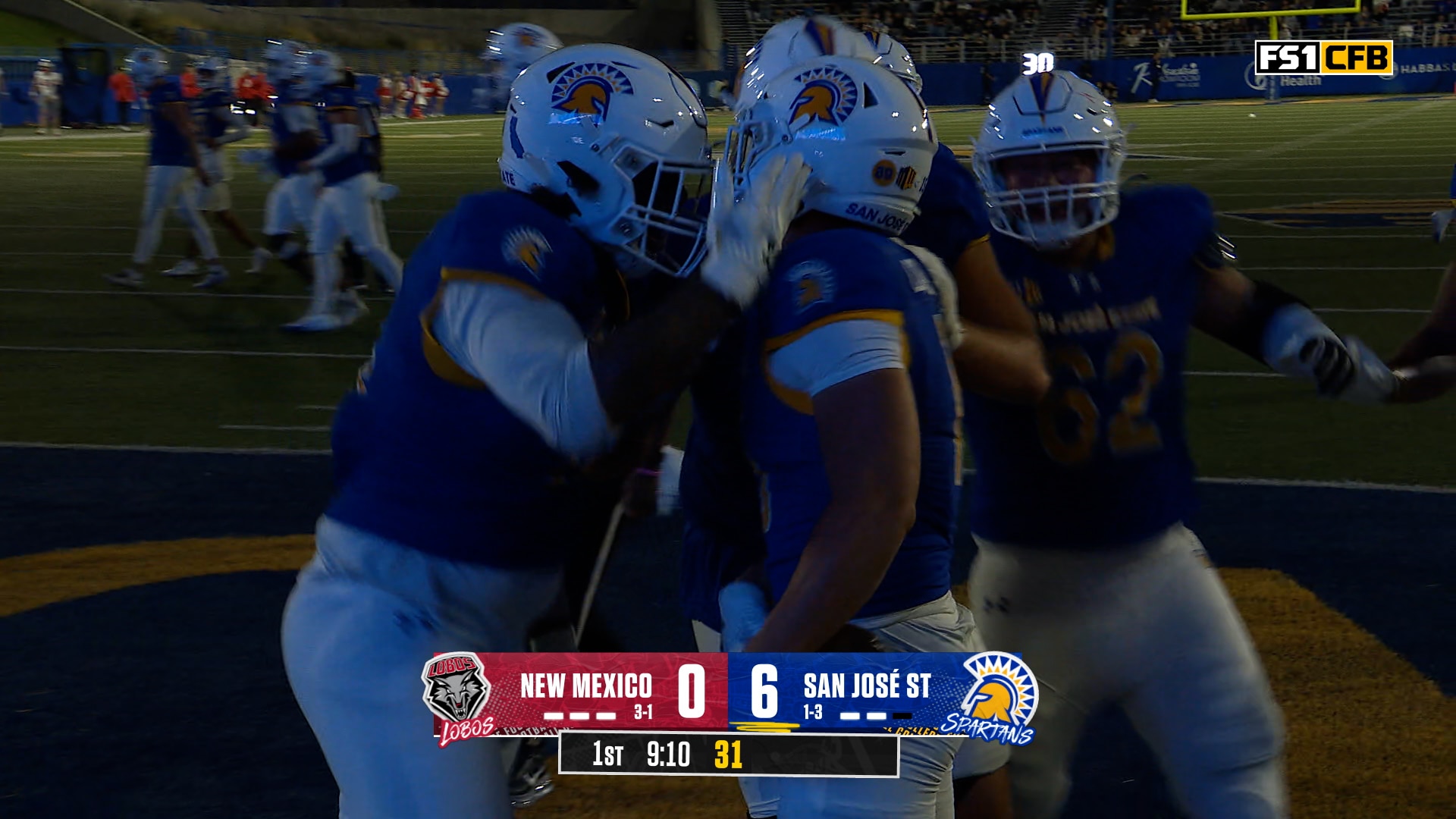 Steve Chavez-Soto punches in a four-yard TD, giving San Jose State the lead over New Mexico