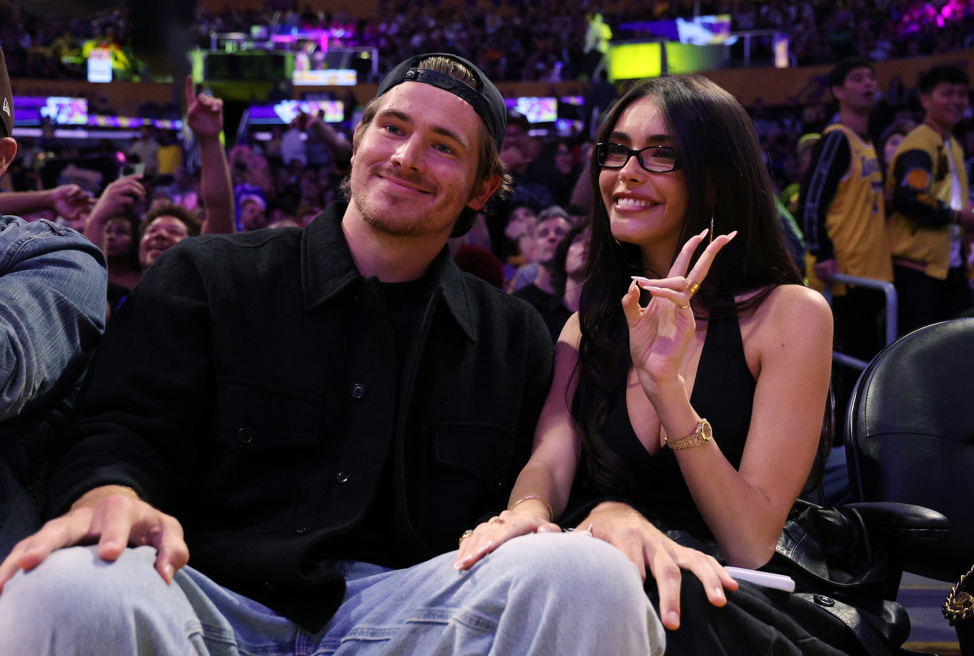 Chargers QB Justin Herbert and Madison Beer Cuddle Courtside at Lakers Game