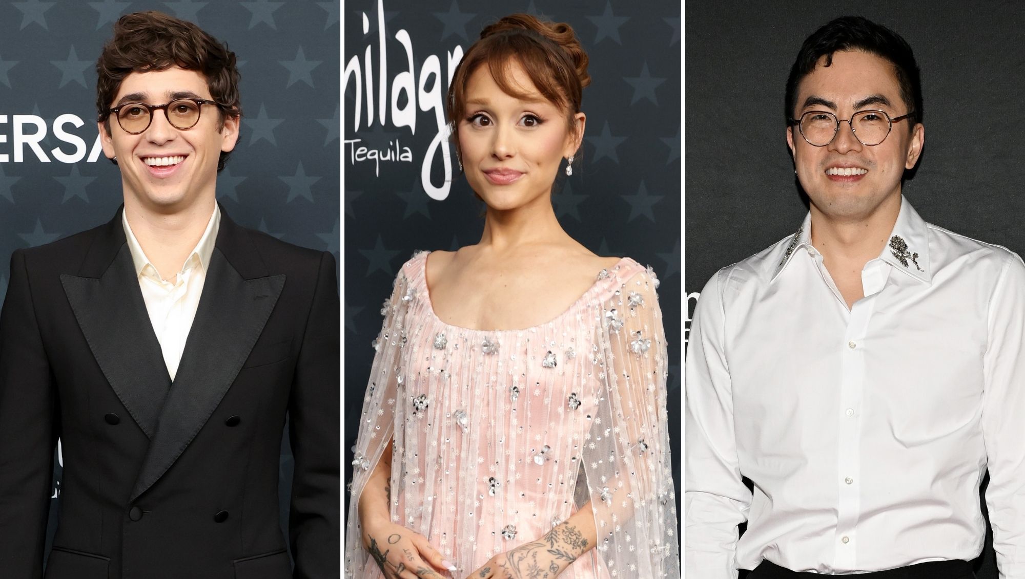 Marcello Hernandez, Ariana Grande Talk Bowen Yang at Critics Choice Awards