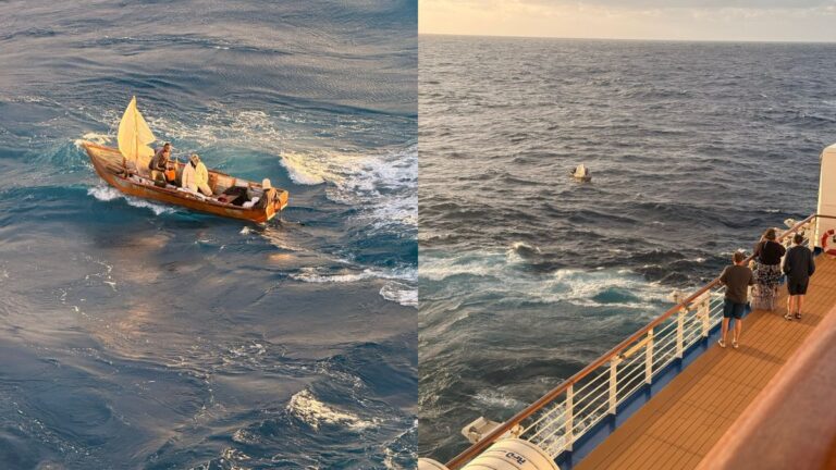Regal Princess Diverts to Save Four People Adrift in Makeshift Sailboat