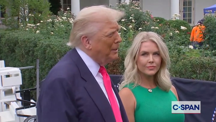 Trump was speaking to reporters when a camera zoomed in on the president’s hand.