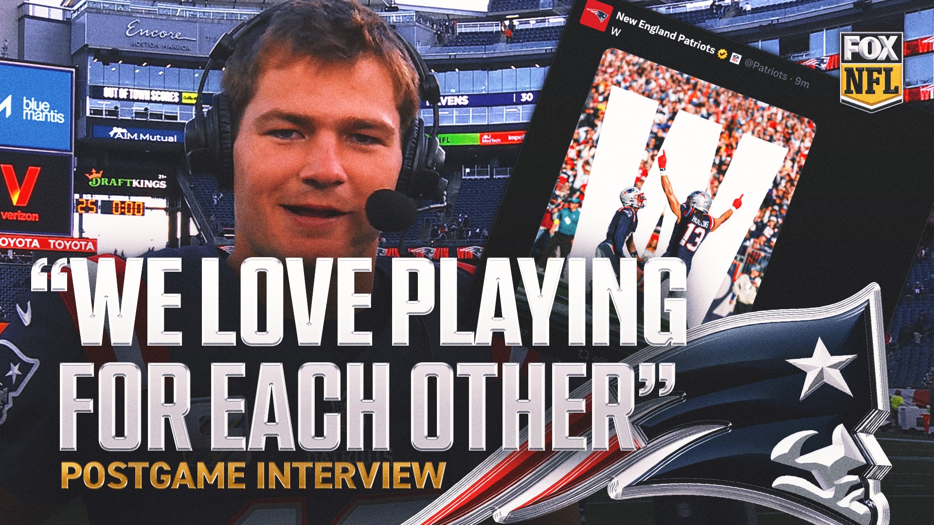 “We Love Playing for Him” — Drake Maye praises Vrabel, credits Patriots Defense in dominant win