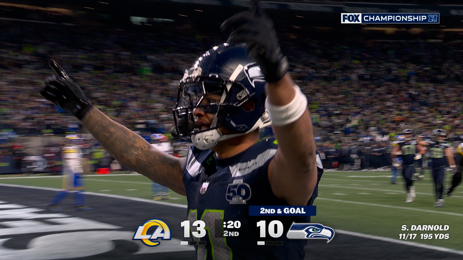 Sam Darnold finds Jaxon Smith-Njigba for a 14-yard TD to give Seahawks the lead over Rams | NFL Highlights