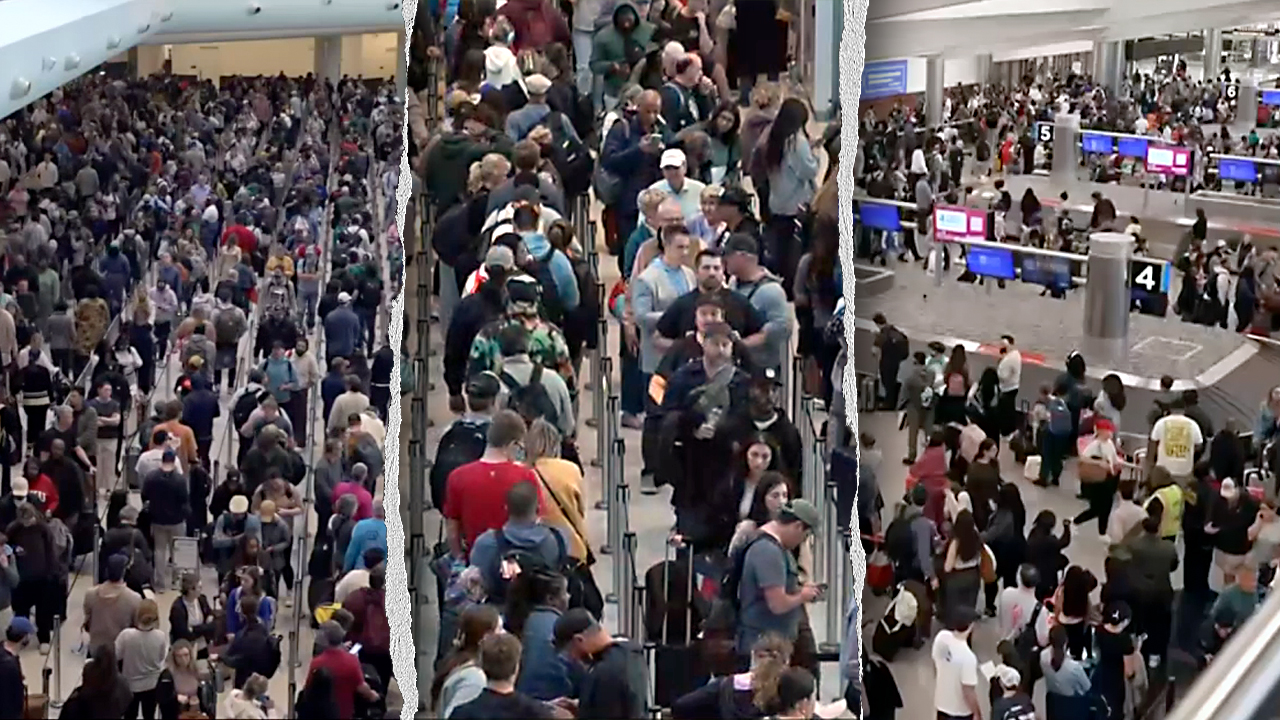 Frustrated passengers lash out at long TSA lines; GOP messages to 'thank a Democrat'