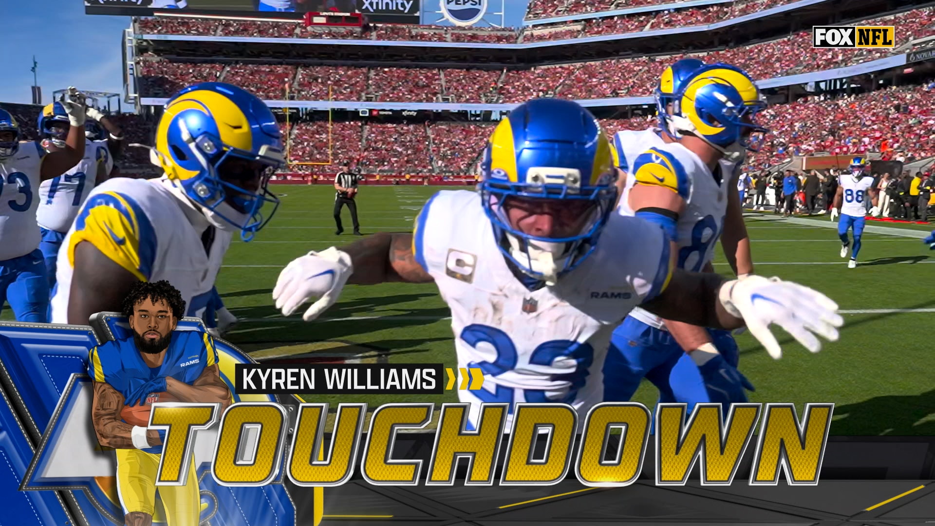Kyren Williams punches it in from two yards out for TD, giving Rams early lead over 49ers | NFL Highlights