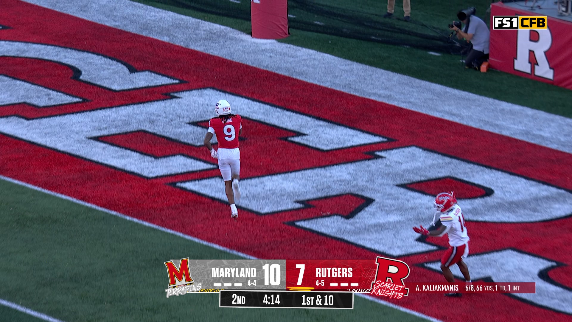 Athan Kaliakmanis finds Ian Strong on the run for 45-yard TD, giving Rutgers lead over Maryland