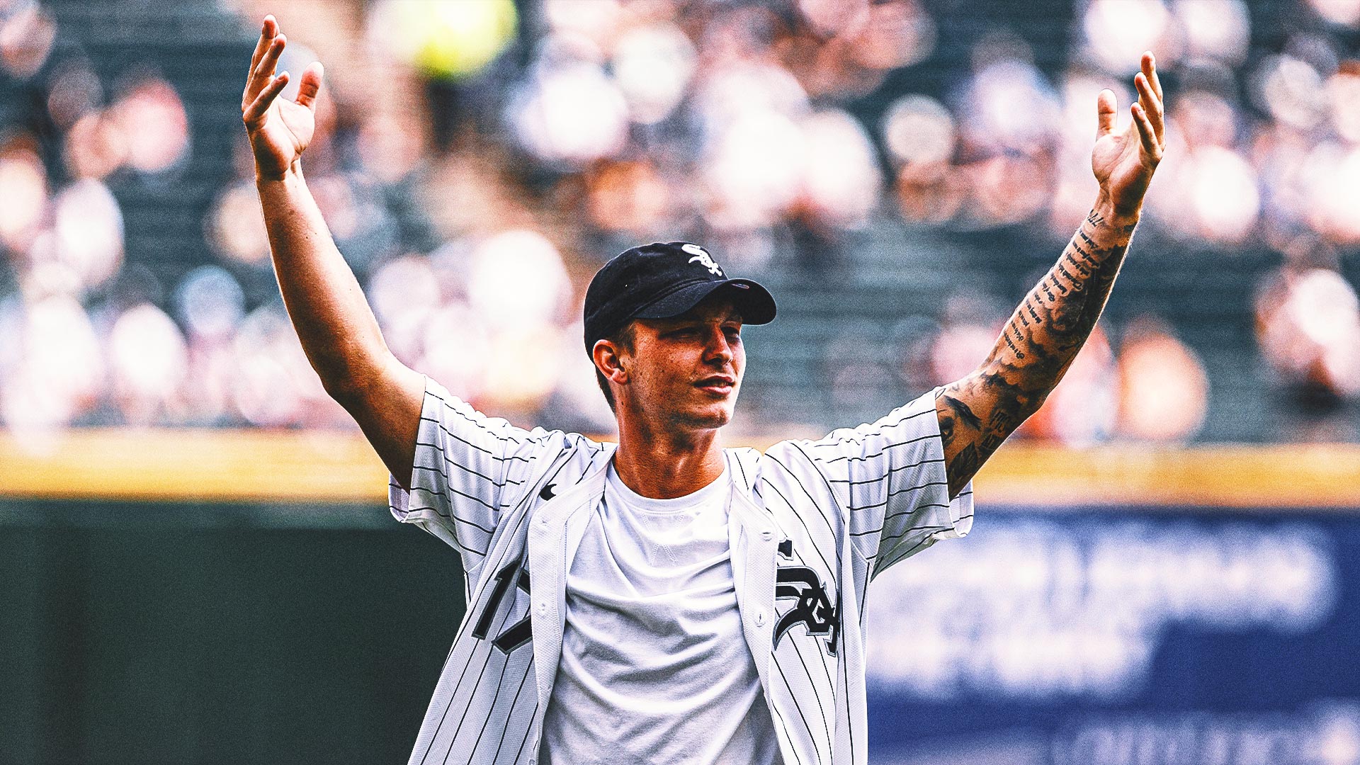 Bears QB Tyson Bagent Throws First Pitch at White Sox Game in Chicago