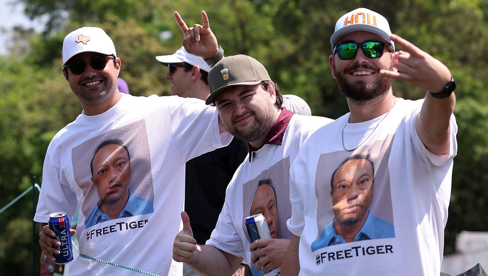 Tiger Woods Fans Show Their Support With Mug Shot T-Shirts at Houston Open