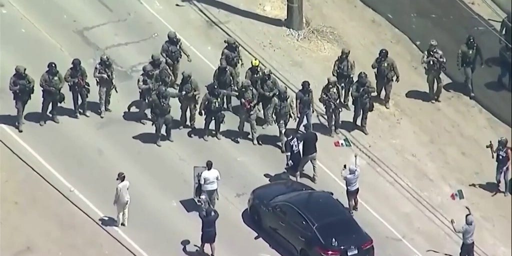 Immigration operation at California cannabis farms leads to clash between federal agents and protesters