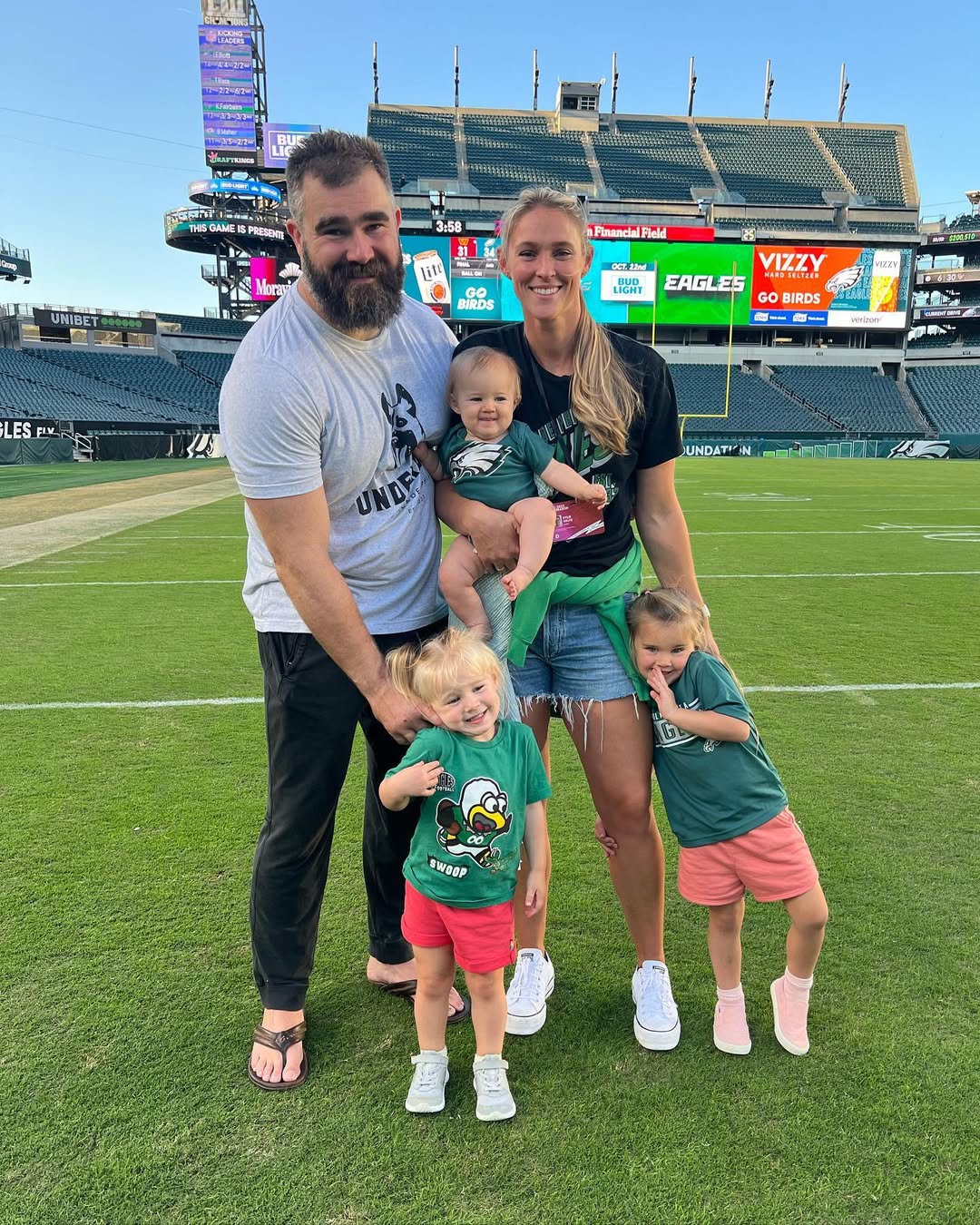 Kylie Kelce Addresses Critics Who Say She Doesn't Let Jason Watch Their Kids