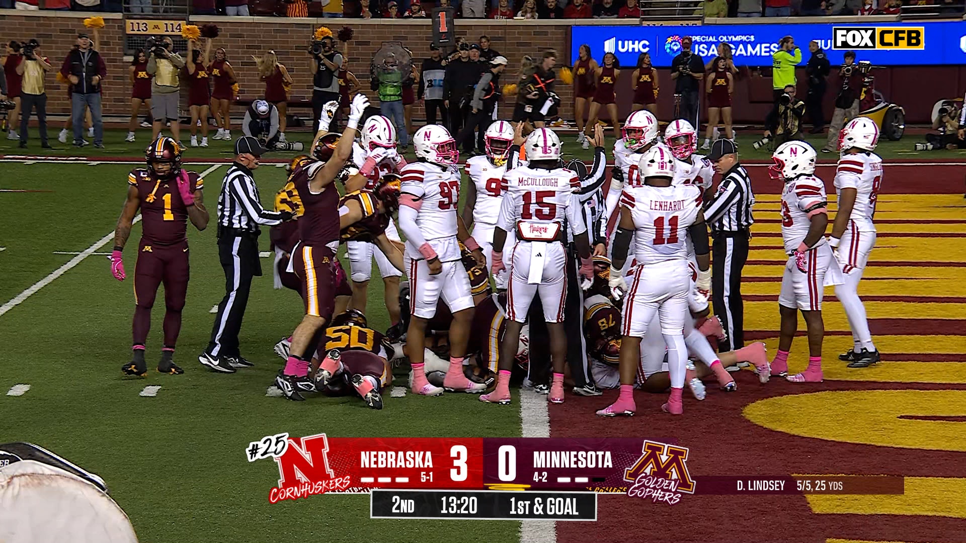 Drake Lindsey rushes for 1-yard TD to give Minnesota the lead over Nebraska