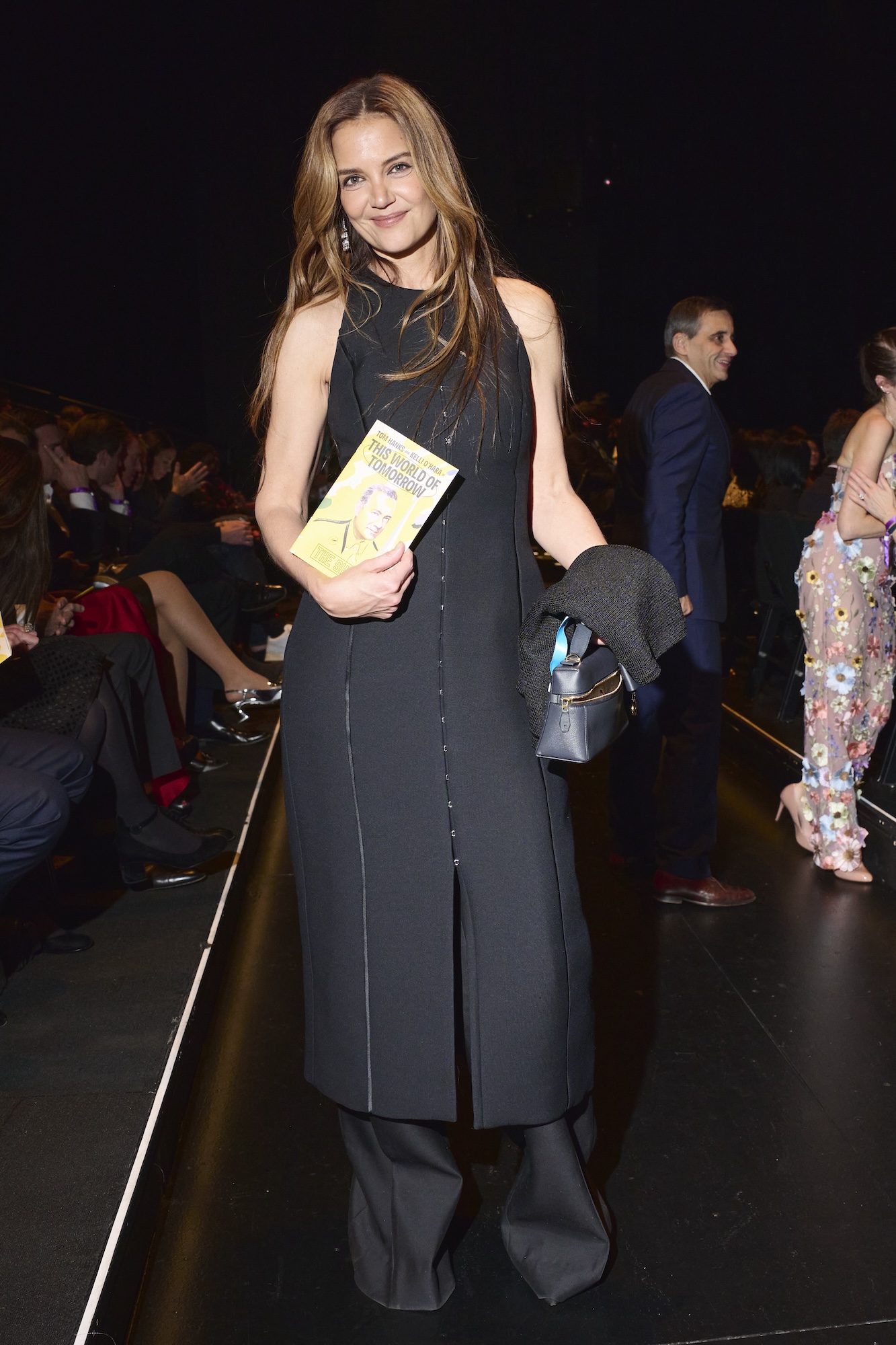 Katie Holmes Stuns in a Tailored Dress and Glowy Glam in New York Cit