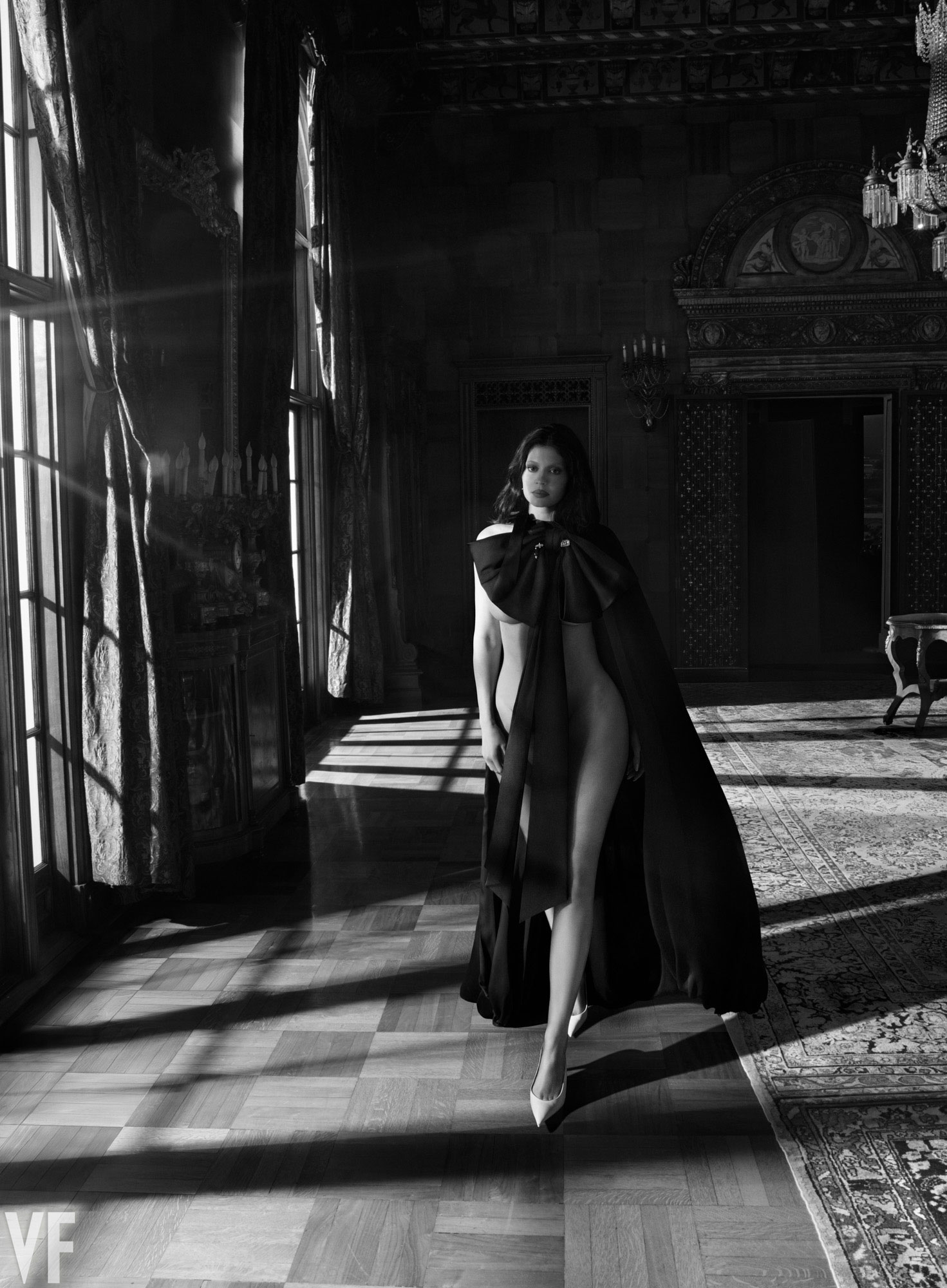 Kylie Jenner Smokes a Cigarette and Goes Nude Under a Cape for 'VF' Shoot