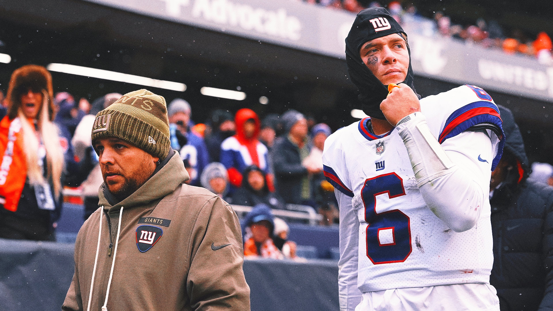 Giants QB Jaxson Dart Departs Game vs. Bears for Concussion Evaluation