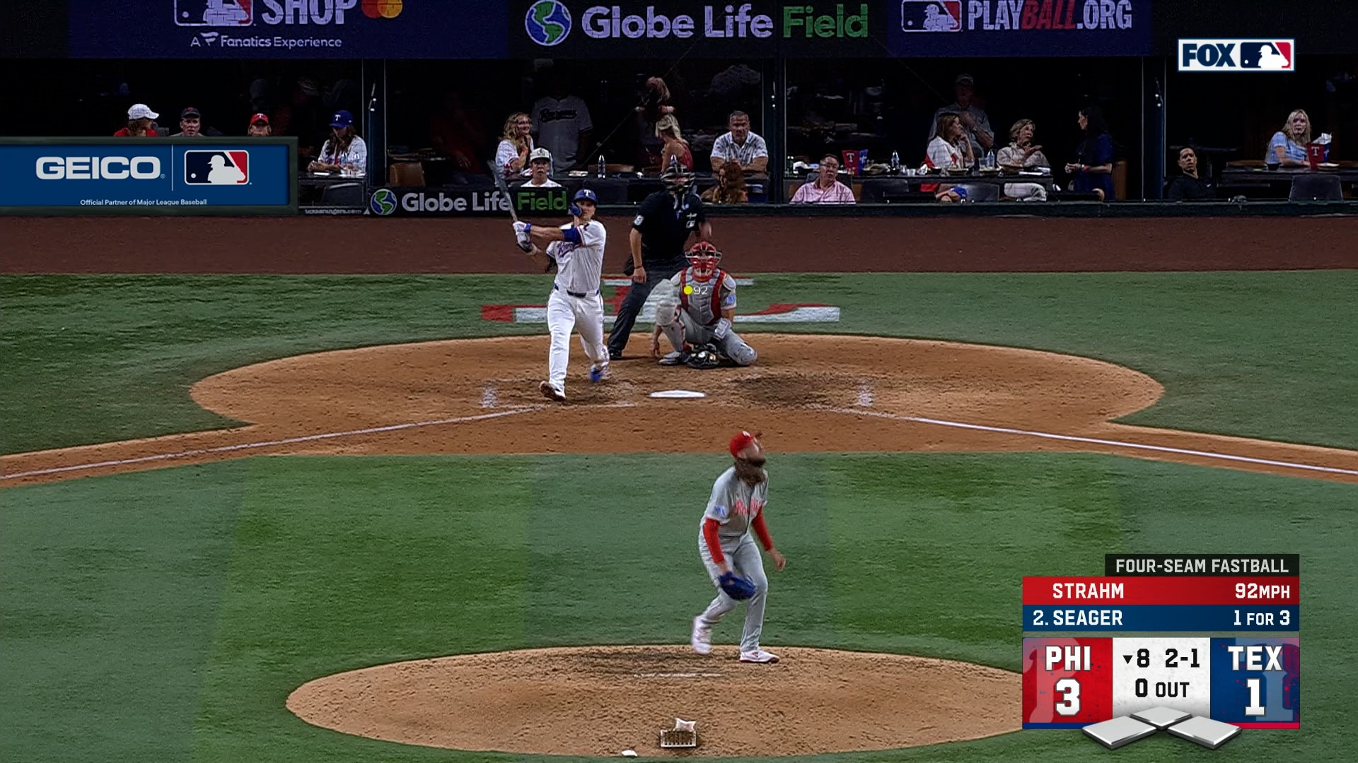 Corey Seager's solo home run cuts Rangers' deficit against Phillies