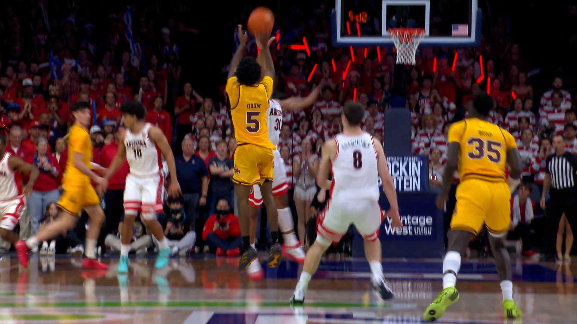 Arizona State's Moe Odum drills DEEP 3 and draws foul for 4-point play vs. Arizona