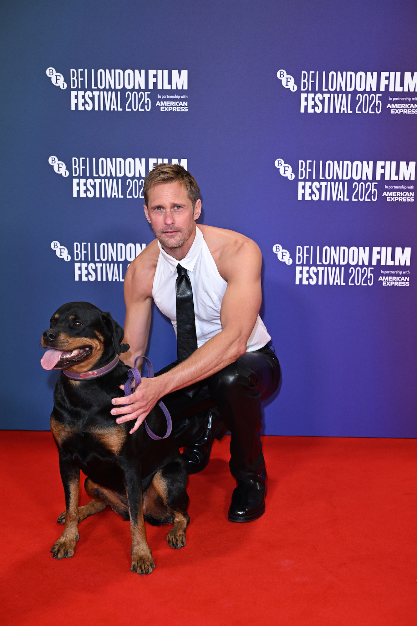 Alexander Skarsgard Flaunts Muscles in Sleeveless Tank and Leather Pants