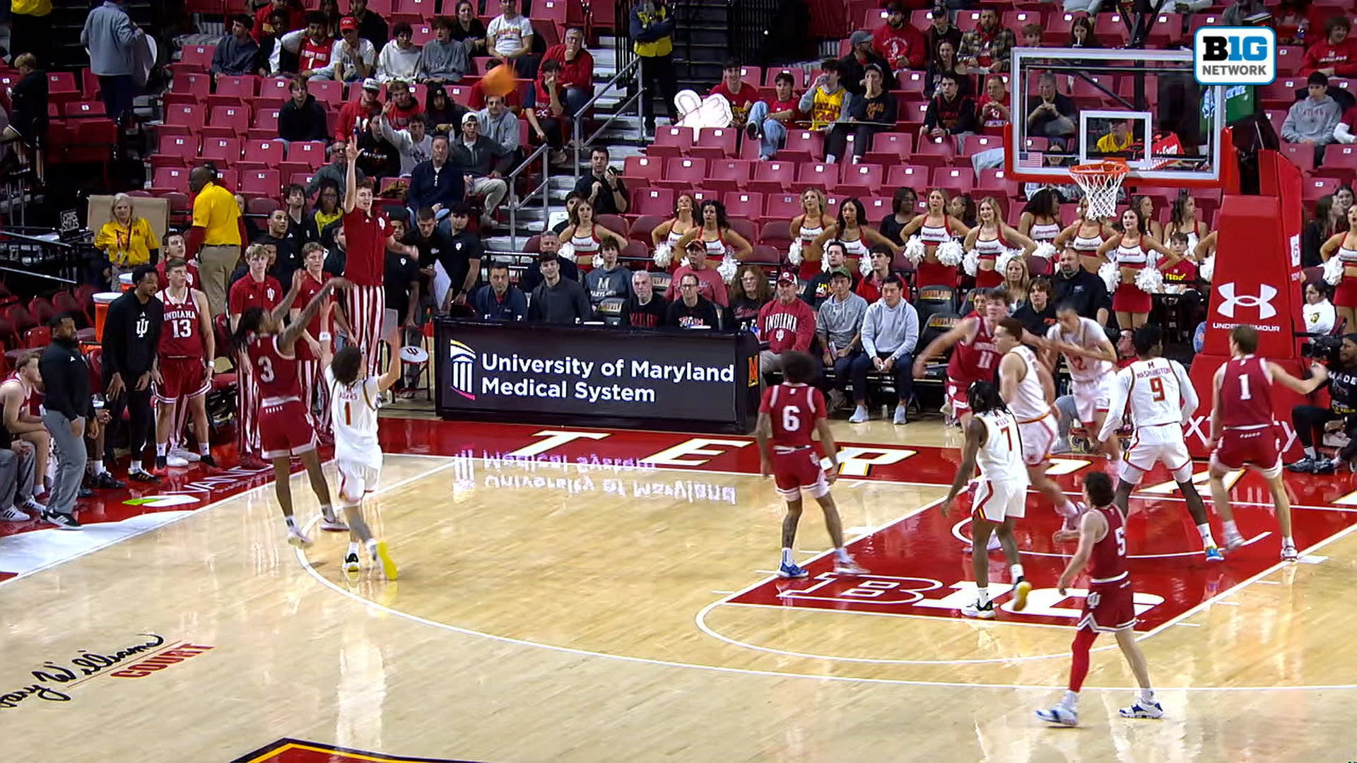 Lamar Wilkerson makes a second-chance 3-pointer, extending Indiana's lead over Maryland
