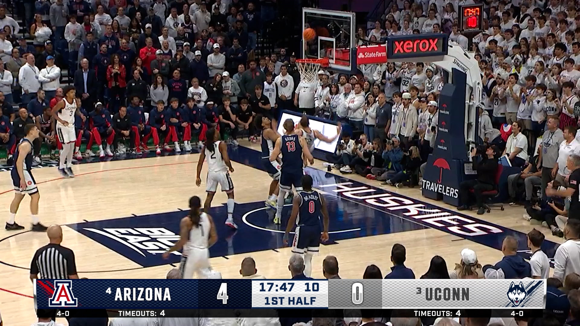 UConn's Silas Demary Jr lobs it to Eric Reibe, converts tough and-1 vs. Arizona