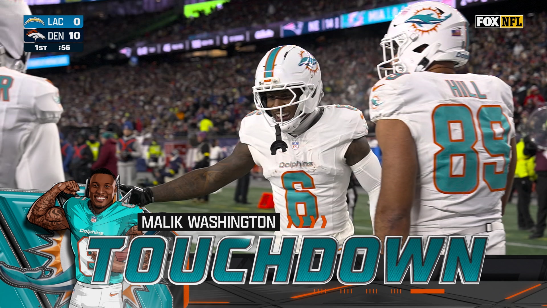 Quinn Ewers finds Malik Washington for Two-Yard TD to chip away at Patriots' lead