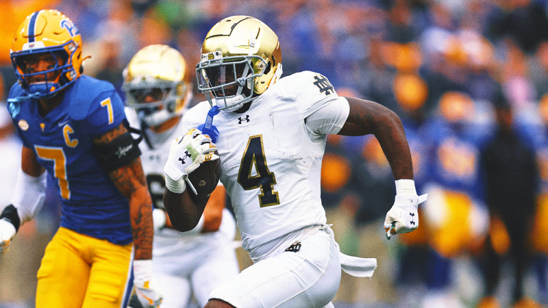 Jeremiyah Love, No. 9 Notre Dame Overwhelm No. 23 Pitt on The Road, 37-15