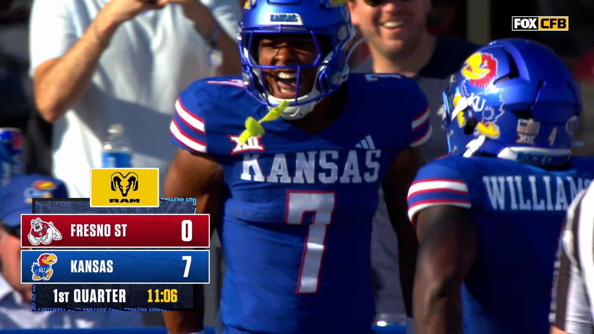 Jalon Daniels connects with Cam Pickett for a 21-yard TD, giving Kansas lead over Fresno State