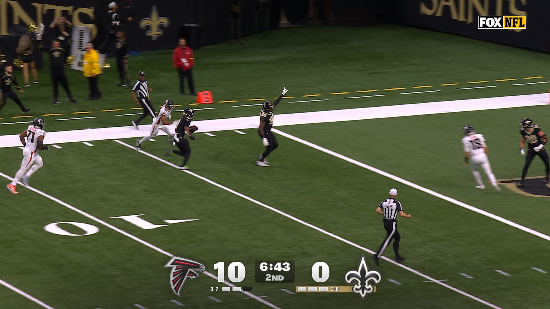 Saints' Justin Reid makes interception and runs it back 49-yards for TD, trimming deficit against Falcons | NFL Highlights