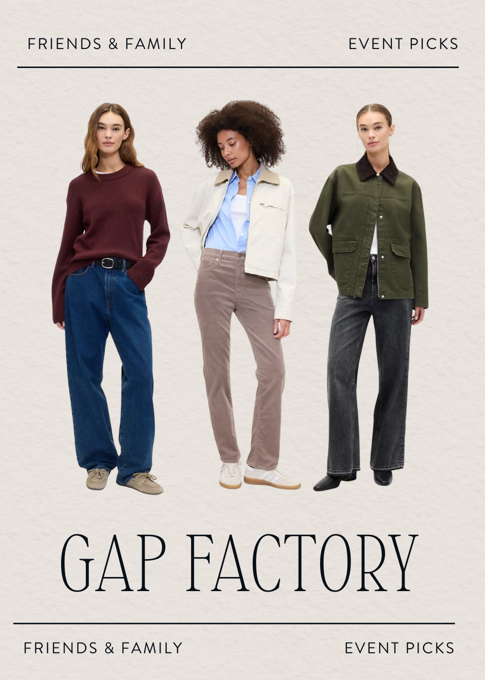 Fall Staples on Sale During Gap Factory’s Friends &amp; Family Event