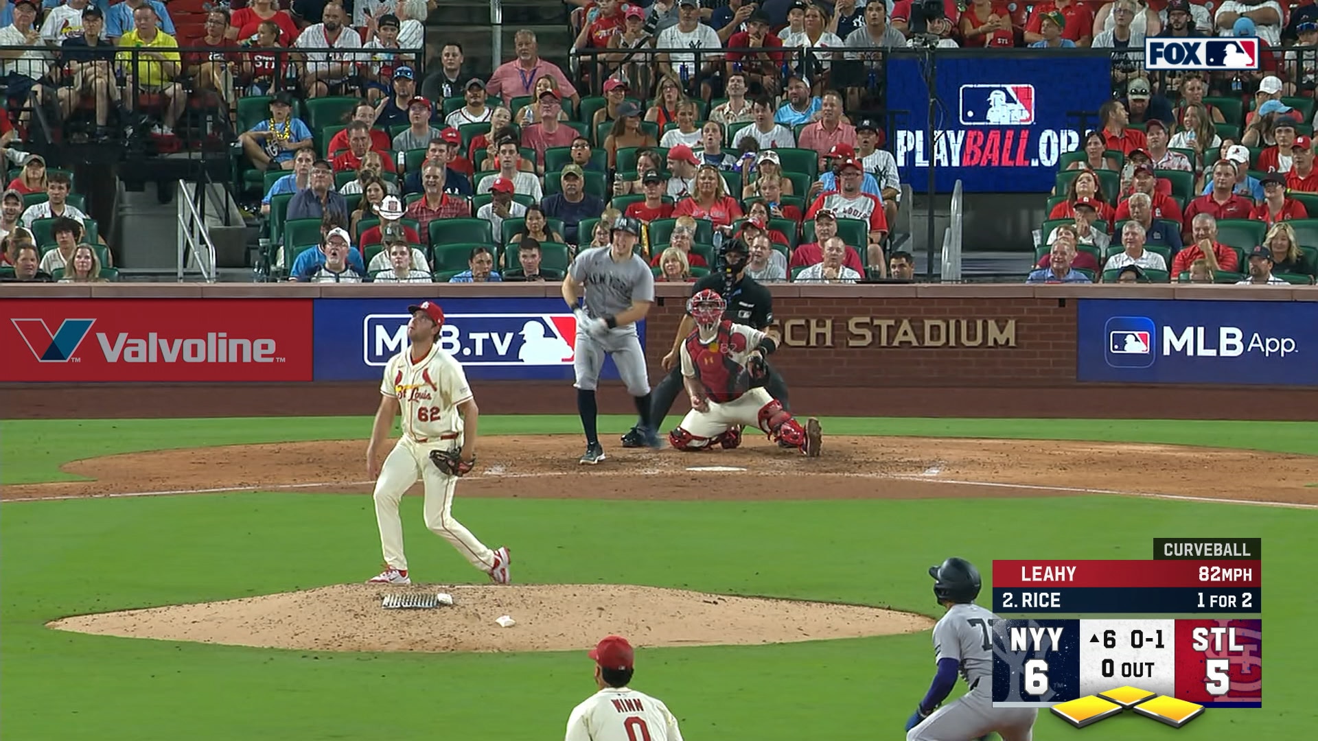 Ben Rice's bases-clearing double extends Yankees lead over Cardinals