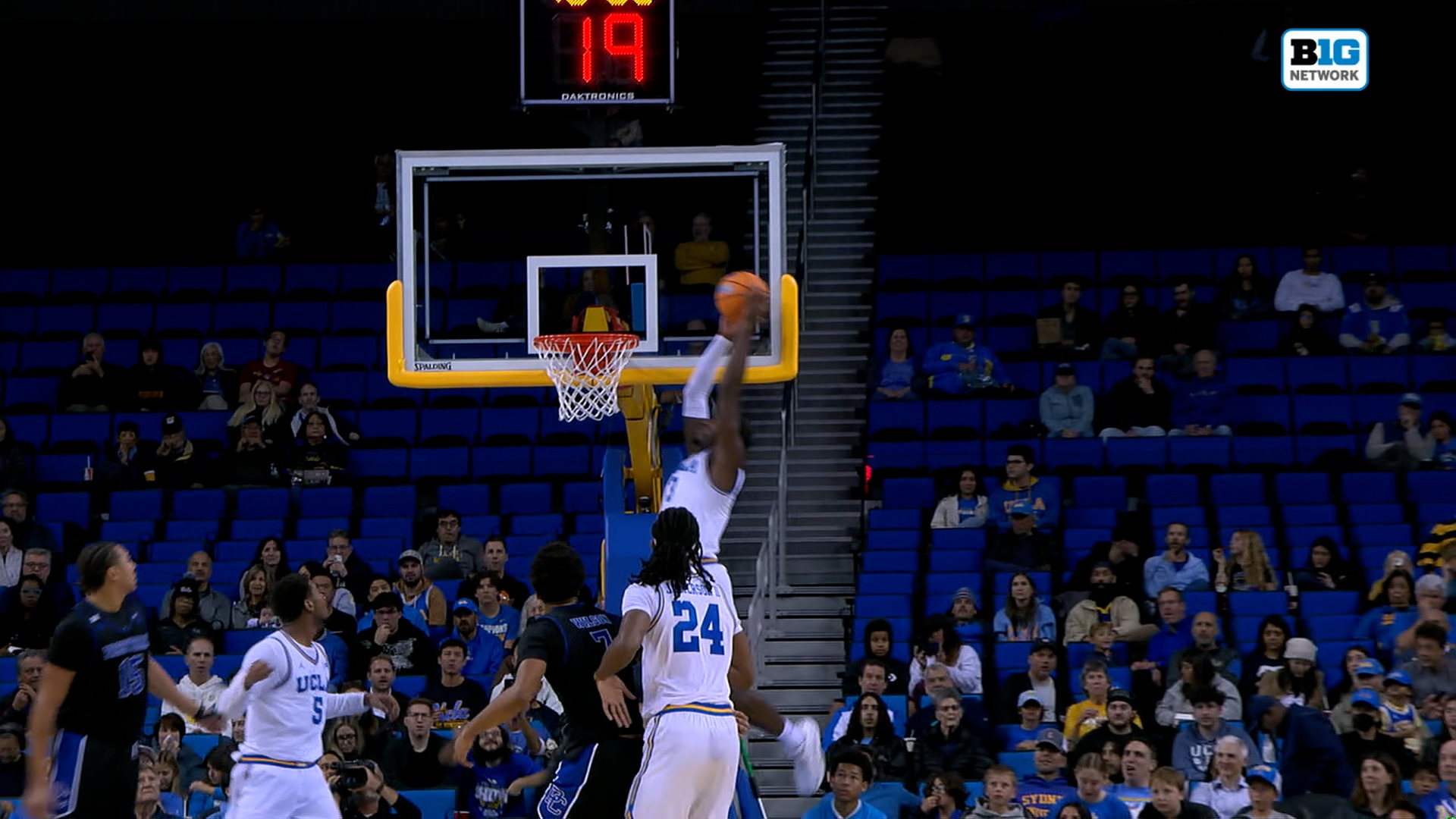 Donovan Dent hits Eric Dailey Jr. for alley-oop SLAM, extending UCLA's lead over Presbyterian