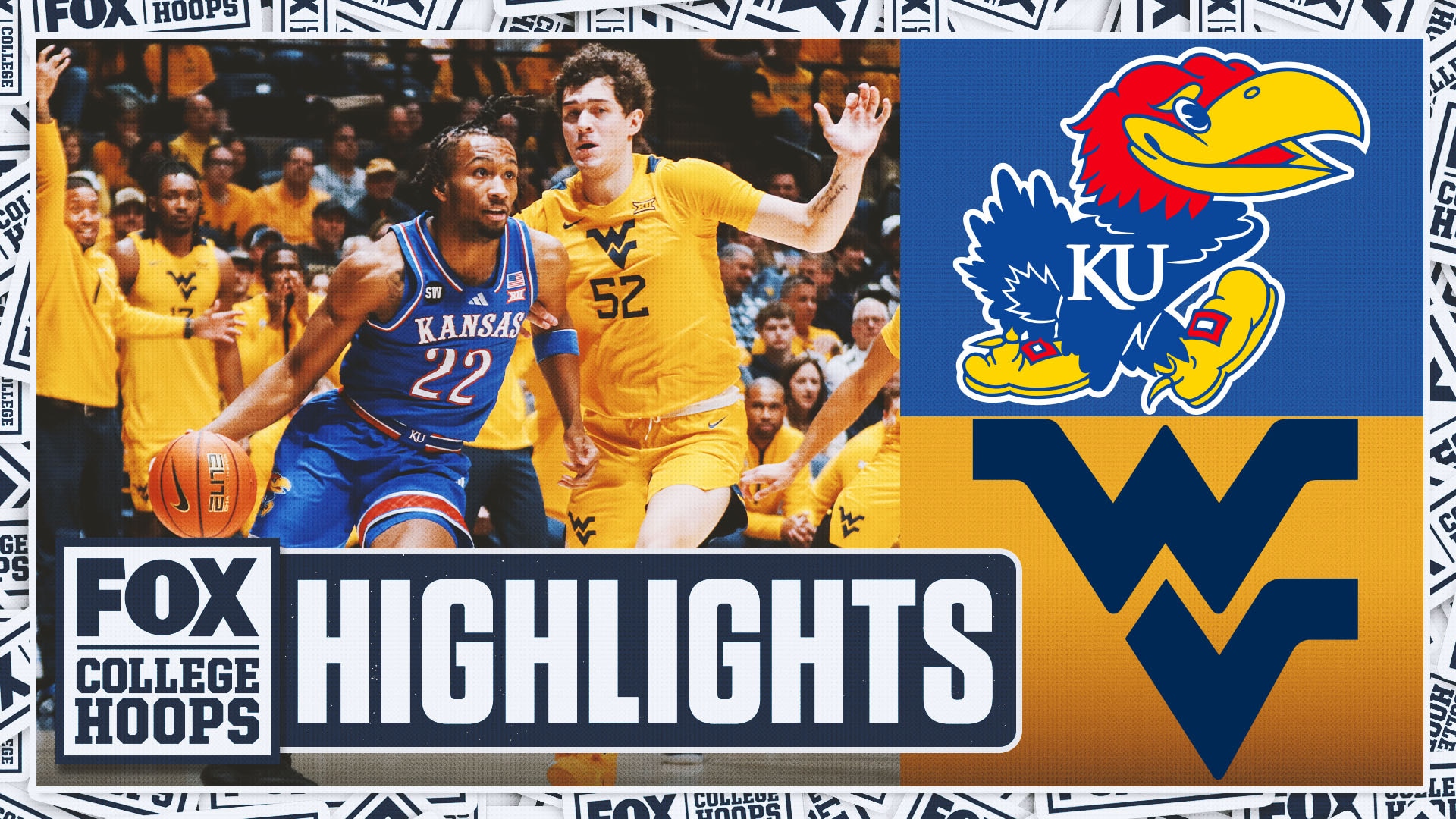 No. 22 Kansas Jayhawks vs. West Virginia Mountaineers 🏀 FOX College Hoops
