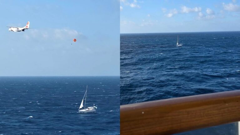 Disney Magic Assists Sailboat as Coast Guard Performs Emergency Airdrop