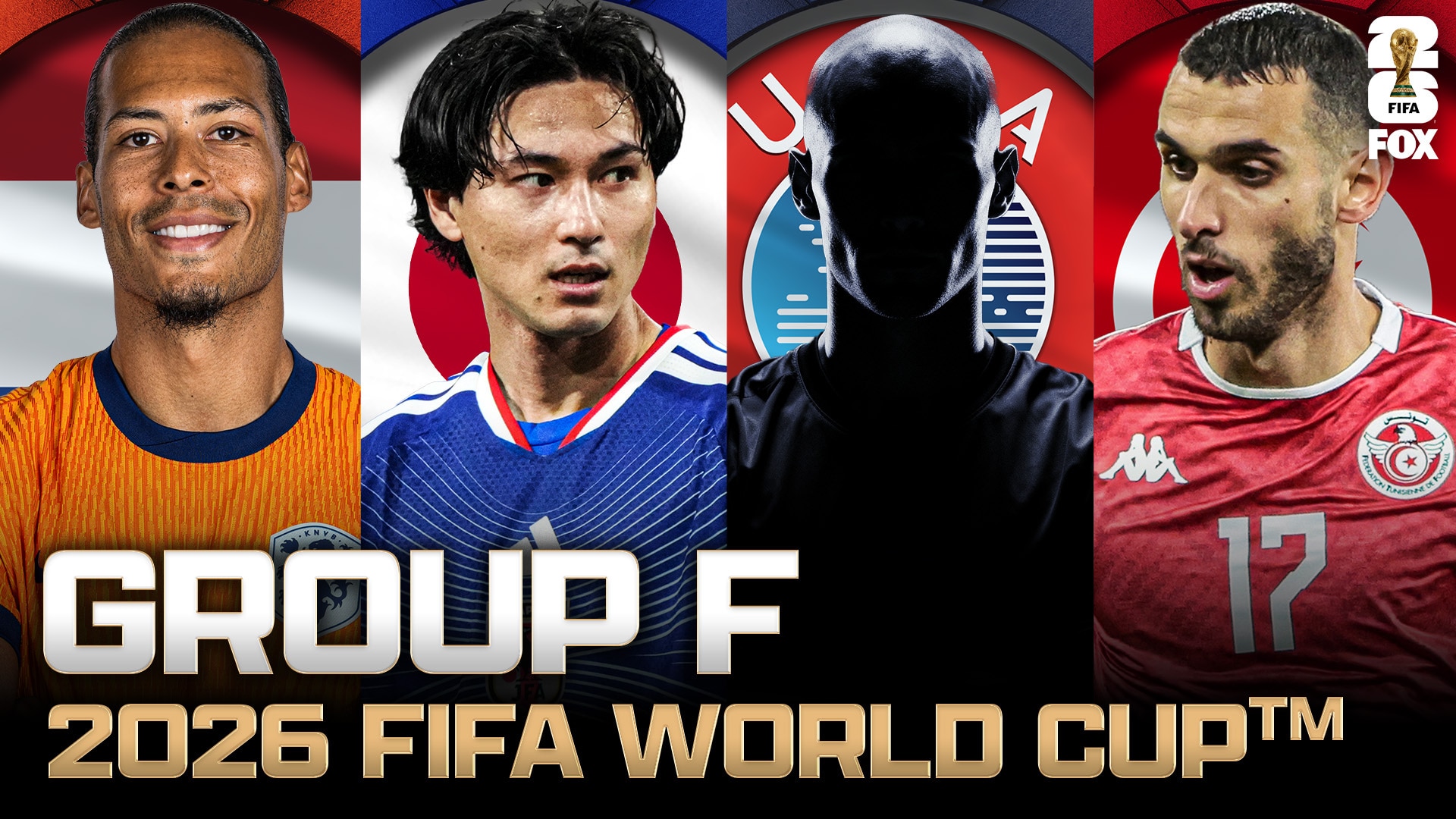 Group F: Netherlands, Japan, UEFA Playoff B and Tunisia | 2026 FIFA World Cup Draw