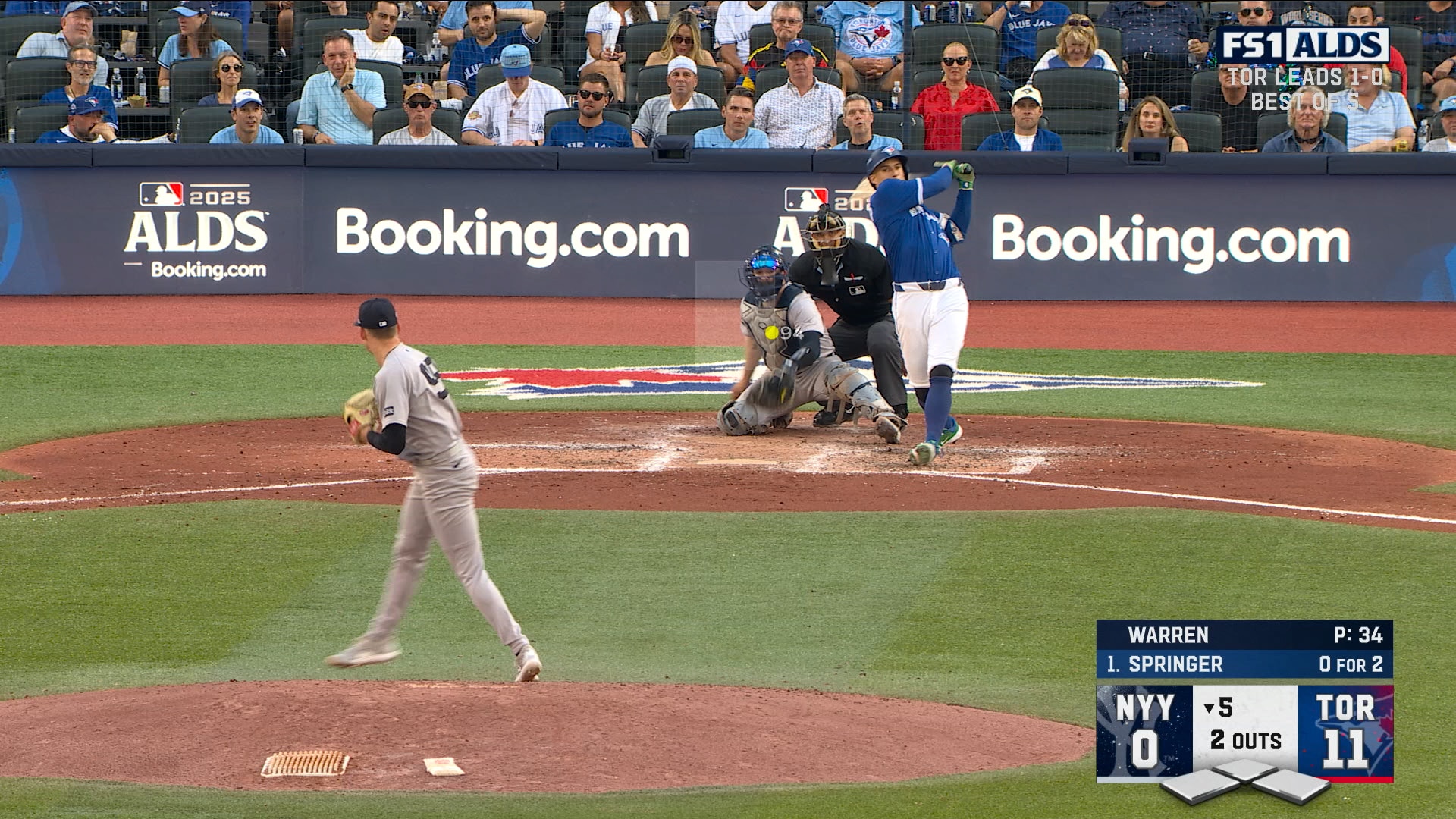 George Springer's 20th career playoff home run increases Blue Jays' lead over Yankees