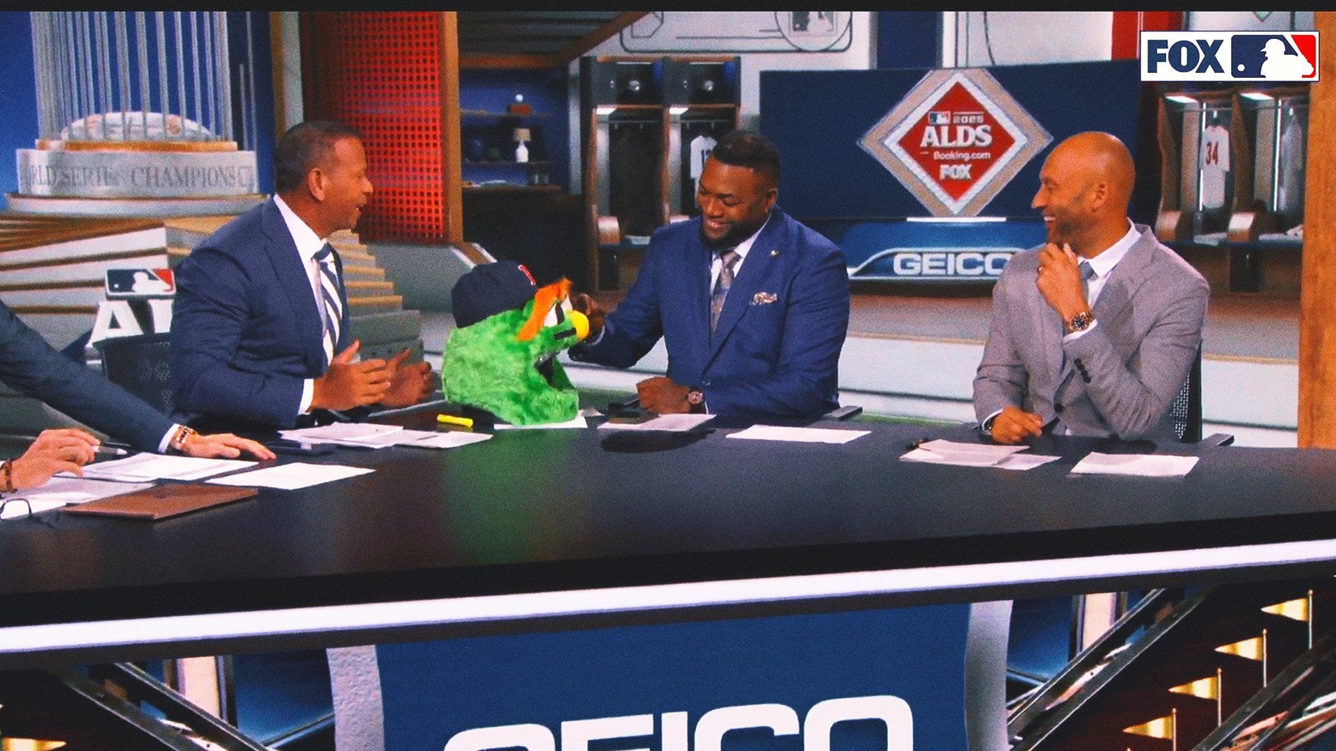 'Beat It Wally!': A-Rod Trolls Papi With Red Sox Mascot's Head After Playoff Exit